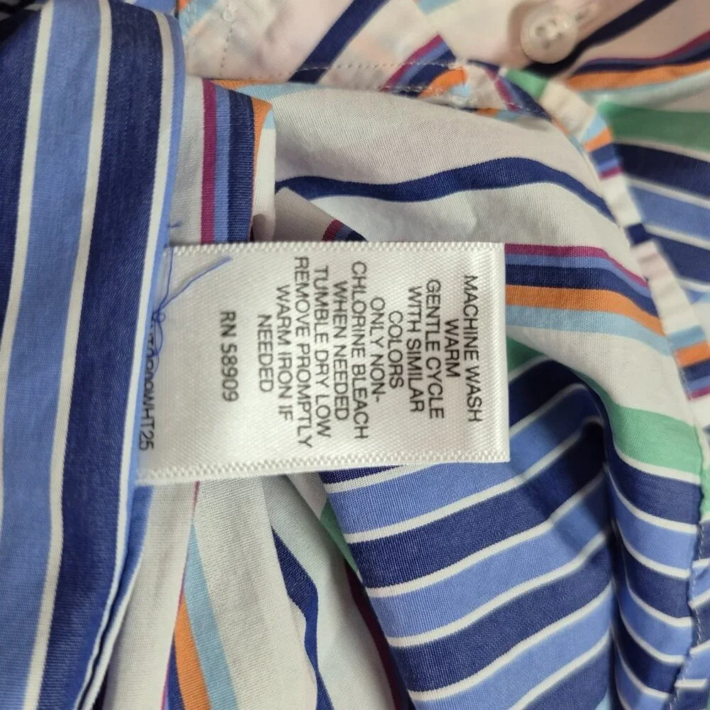 Cremieux Men's Shirt Size XXL Stripes Short Sleeve Button-Up Casual Cotton (56 - Picture 6 of 9